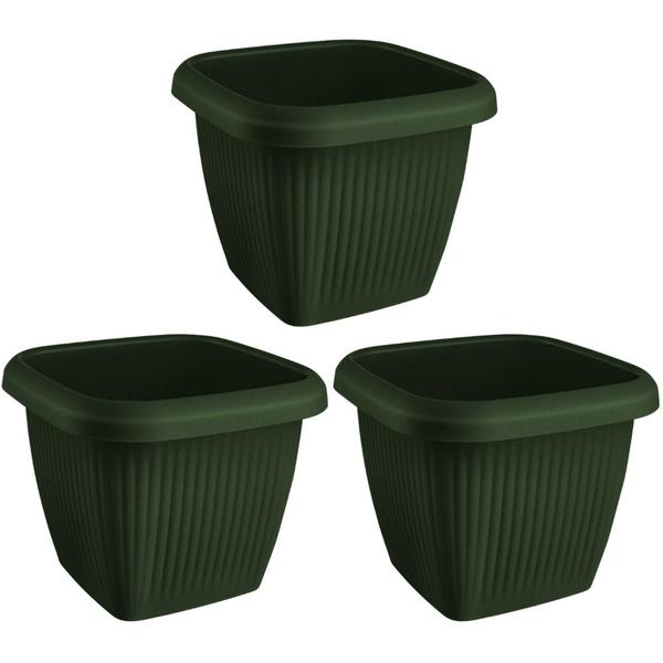 Imagem de Kit 03 Vasos Para Plantas Flores Quadrado 3,9L Decorativo Casa Jardim