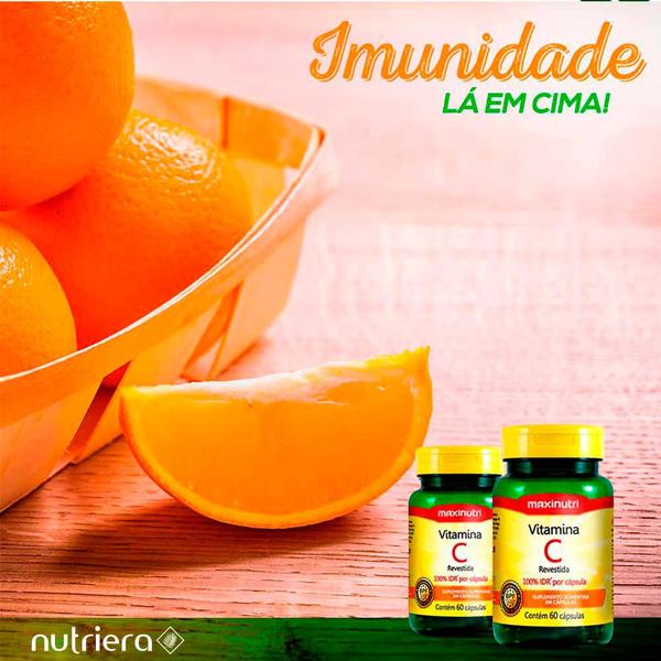 Kit 03 Vitaminas C Revestida 100% IDR 60 Capsulas Maxinutri Imagem de Kit 03 Vitaminas C Revestida 100% IDR 60 Capsulas Maxinutri