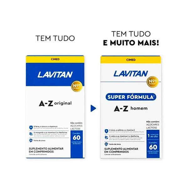 Imagem de Kit 03lavitan homem super fórmula a-z 60 cápsulas