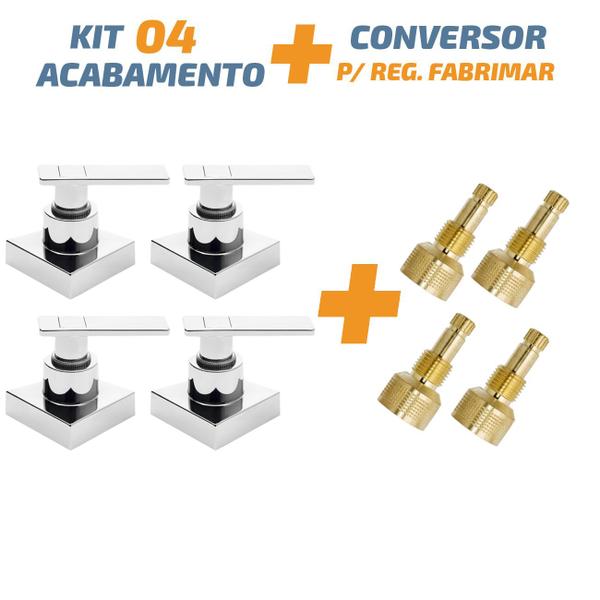 Imagem de Kit 04 Acabamento C73 Cromado Registro Pressão Fabrimar