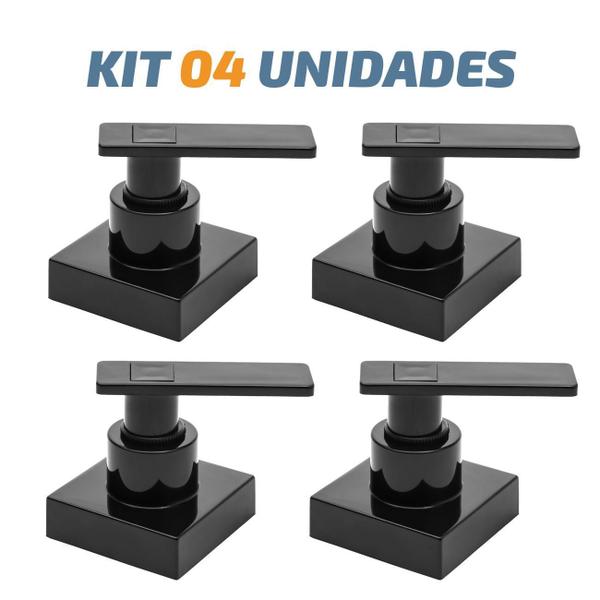 Imagem de Kit 04 Acabamento C73 Preto Registro Gaveta Deca