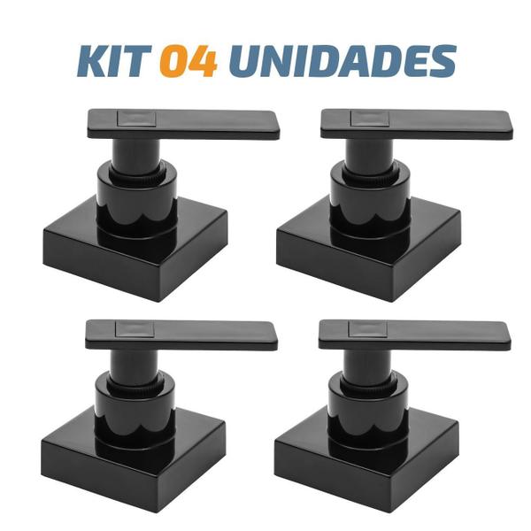 Imagem de Kit 04 Acabamento C73 Preto Registro Pressão Deca