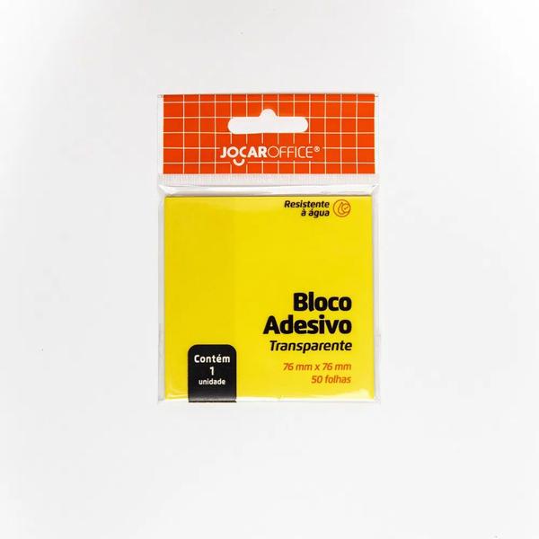 Imagem de Kit 04 Blocos Adesivo de Notas Transparente 76 x 76mm 50 Folhas Jocar Office  Escolar  Escritorio  Recado