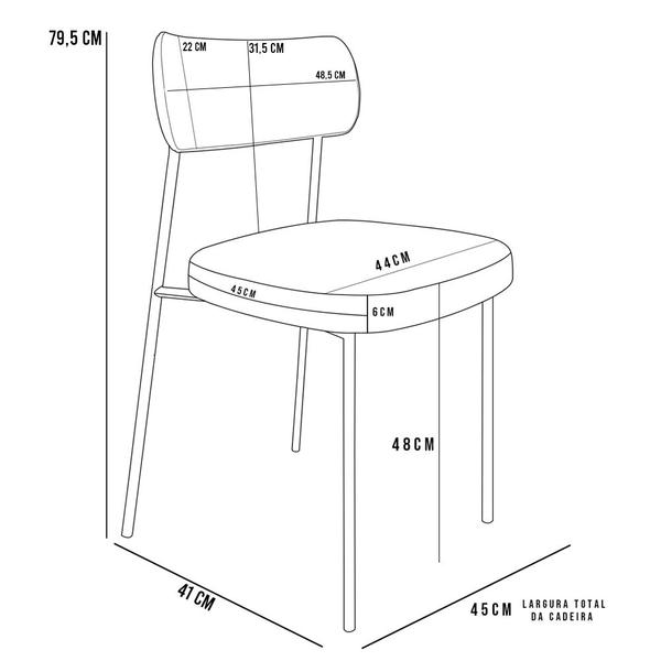 Imagem de Kit 04 Cadeira Para Sala De Jantar Melina L02 material sintético Marrom material sintético Camel - Lyam Decor