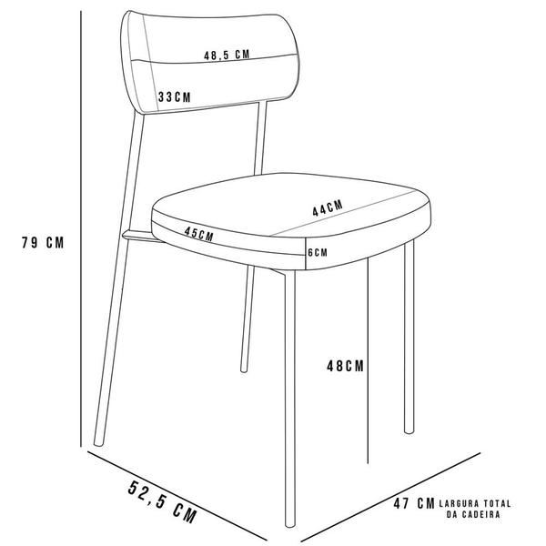 Imagem de Kit 04 Cadeira Para Sala De Jantar Melina L02 Sintético Camel Sintético Marrom - Lyam Decor