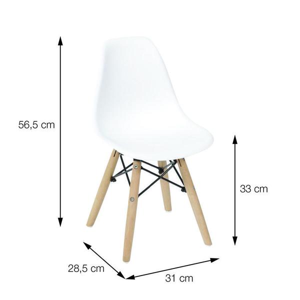 Imagem de Kit 04 Cadeiras Boxbit Infantil Dkr Eames Pp Branca Madeira