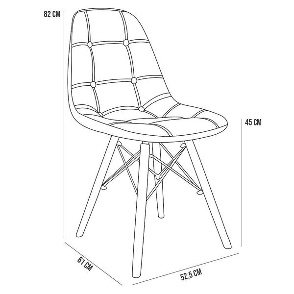 Imagem de Kit 04 Cadeiras Decorativas Eiffel Charles Eames DSW Botonê E01 Preto - Lyam Decor