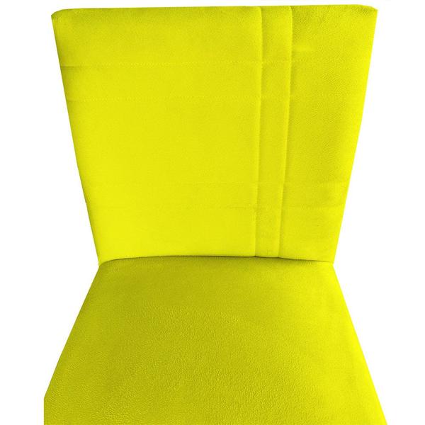 Imagem de Kit 04 Cadeiras Ellen Base de Ferro suede Amarelo - D'Classe Decor