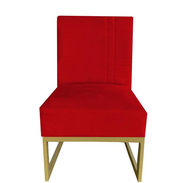 Imagem de Kit 04 Cadeiras Ellen Base de Ferro suede Vermelho - D'Classe Decor