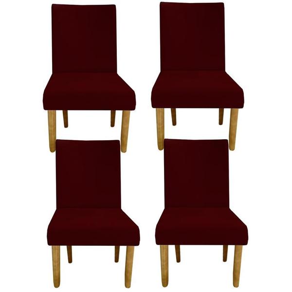 Imagem de Kit 04 Cadeiras Para Sala De Jantar Berlim Pés palito Suede Marsala - D'Classe Decor