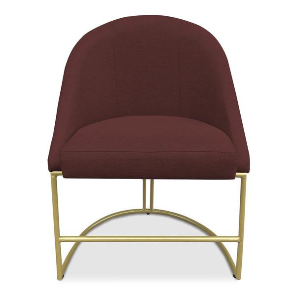 Imagem de Kit 04 Cadeiras Poltrona de Jantar Bela Suede Marsala Base Metálica Industrial Dourado - Pallazio