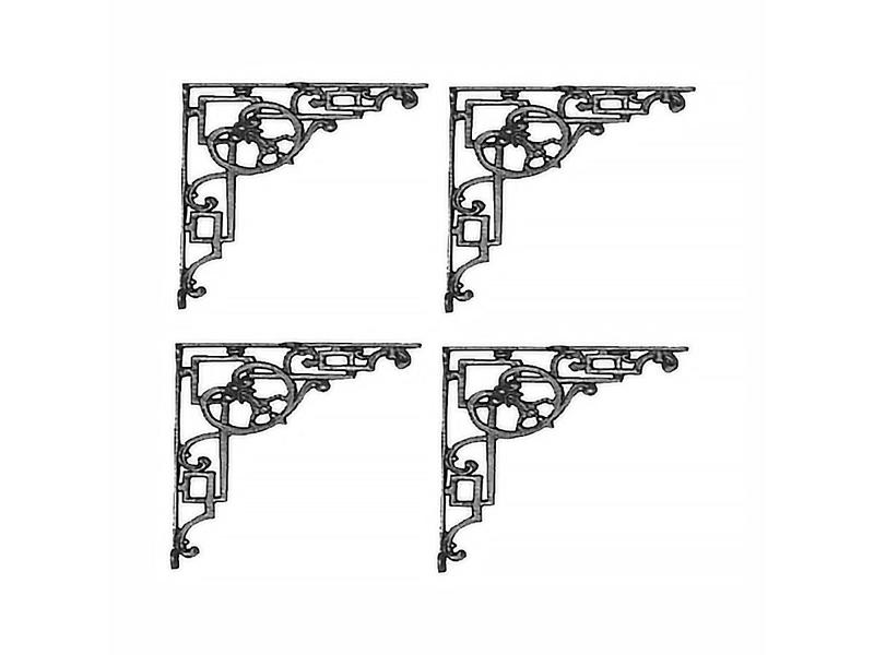 Imagem de Kit 04 Cantoneiras N08 Em Ferro Fundido Cor Preto Em Hera