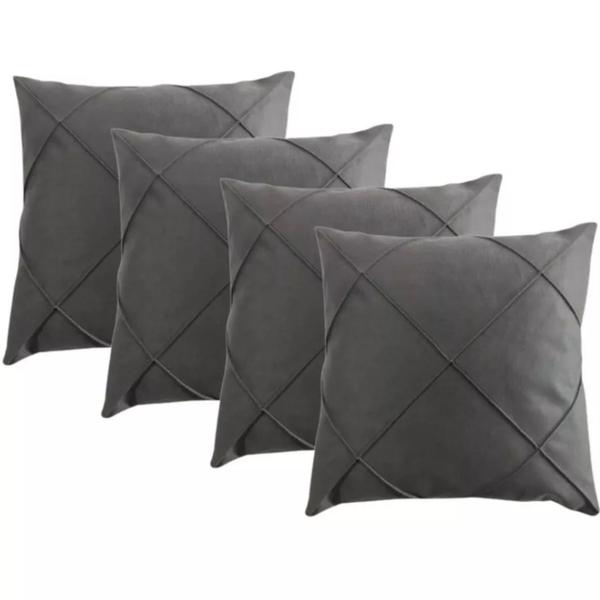 Kit 04 Capas de Almofada Suede Drapeada 45cmx45cm Decorativas Sala Quarto Sofá - JZ Enxovais Imagem de Kit 04 Capas de Almofada Suede Drapeada 45cmx45cm Decorativas Sala Quarto Sofá