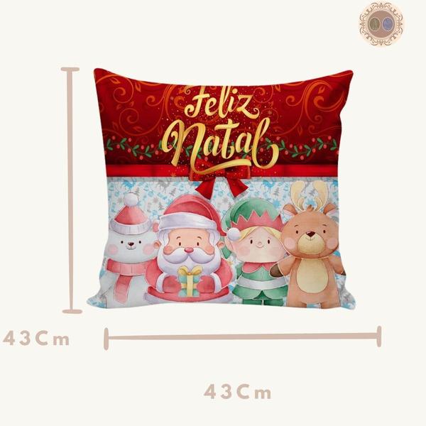 Imagem de Kit 04 Capas De Almofadas Decorativas 43x43cm De Natal Coral