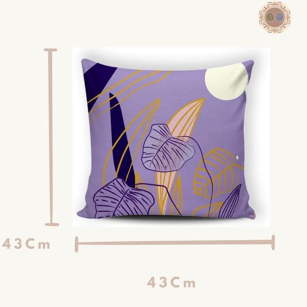 Imagem de  Kit 04 Capas De Almofadas Decorativas Para Sofá e Cama Estampadas Lilás