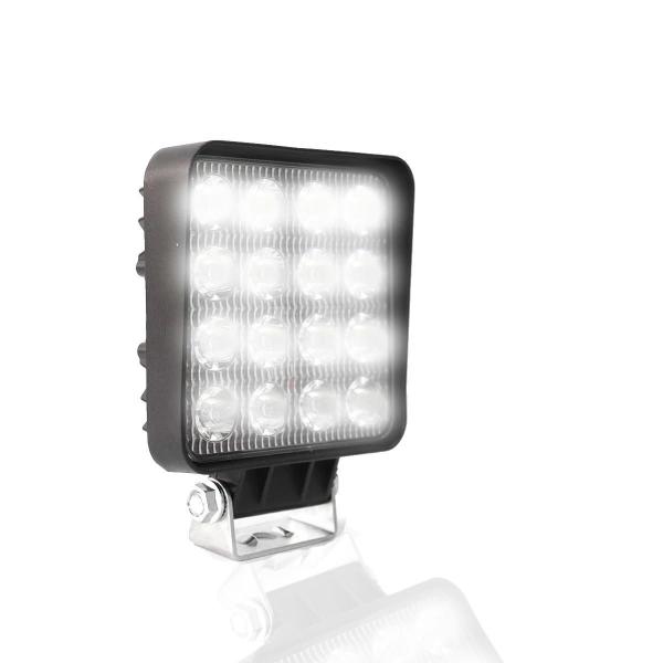 Imagem de Kit 04 Farol Milha 16 Led 48W 12/24V Quadrado Off-Road 6000K