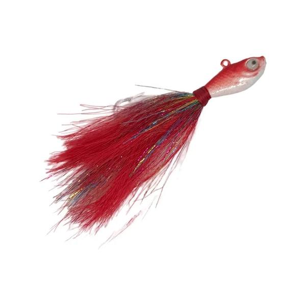 Imagem de Kit 04 Iscas Artificial HERMAN JIG Para Pesca  OLHO BUCK 3/0 21G VERM/BCO