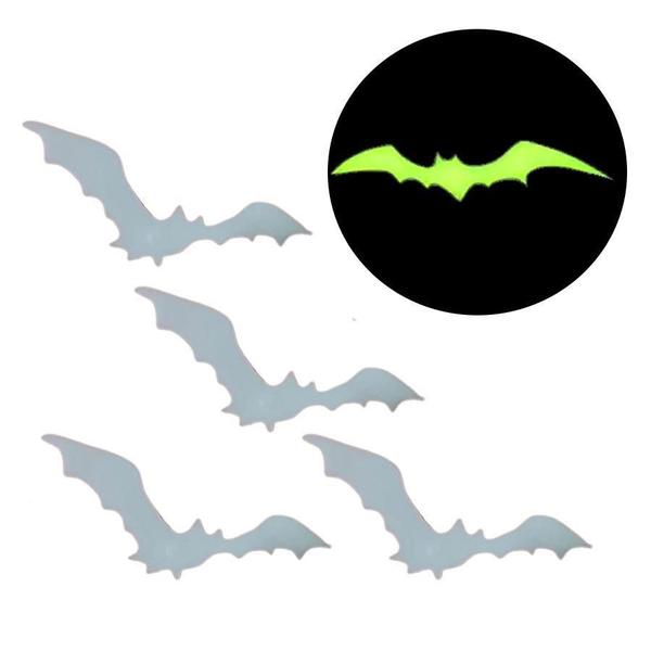 Imagem de Kit 04 Morcego Neon Plástico Brilha Escuro Festa Halloween