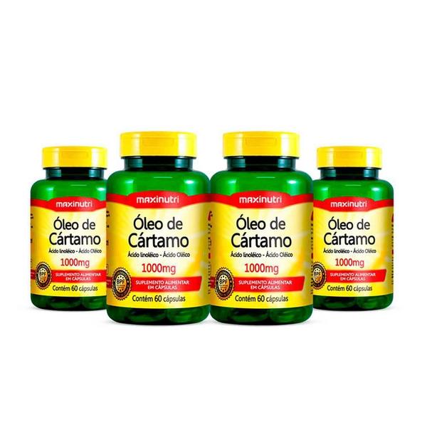 Imagem de Kit 04 Oleo De Cartamo 1000Mg Com 60 Capsulas Maxinutri