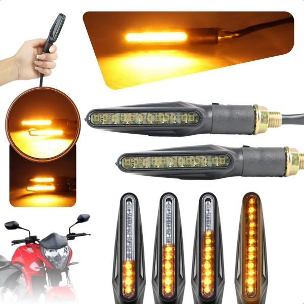 Imagem de Kit 04 Piscas Slim Moto Seta Led Sequencial Universal