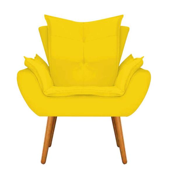 Imagem de Kit 04 Poltrona Cadeira Decorativa  Apollo Sala de Estar Recepção Escritório Suede Amarelo - Damaffê Móveis