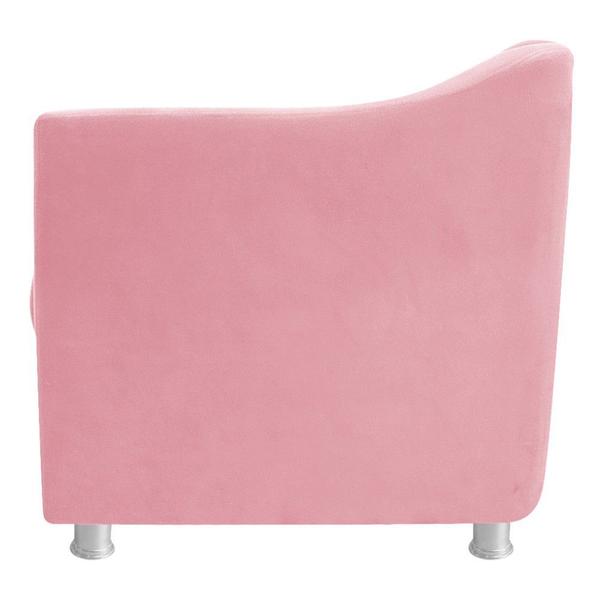 Imagem de kit 04 Poltrona Decorativa Recepção Tila Suede Rosa Bebê