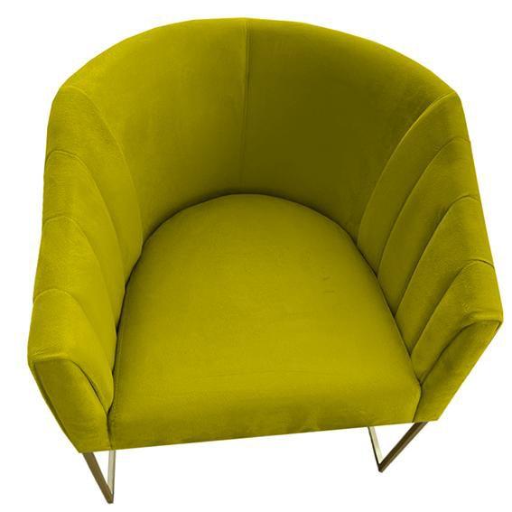 Imagem de Kit 04 Poltrona Julia com base de ferro Sala de estar Escritório Recepção Clinica Suede Amarelo - D'Classe Decor