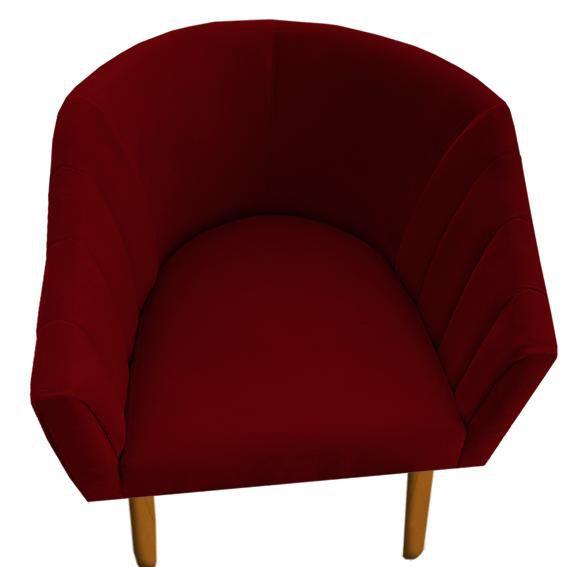 Imagem de kit 04 Poltrona Julia Decoração Salão Cadeira Escritório Recepção Estar Amamentação Suede Vermelho - D'Classe Decor