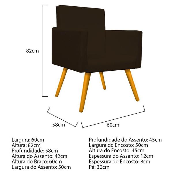 Imagem de kit 04 Poltronas Arenzza Palito Mel Corano Marrom - DAMAFFÊ MÓVEIS