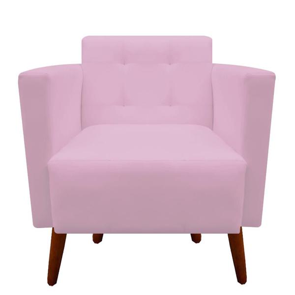 Imagem de kit 04 Poltronas Decorativa Isa Pés Palito Suede Rosa Bebê - D'Classe Decor