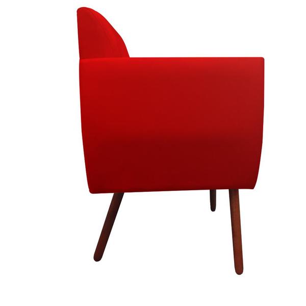 Imagem de Kit 04 Poltronas Decorativa Kelly Pés Palito Suede Vermelho - D'Classe Decor