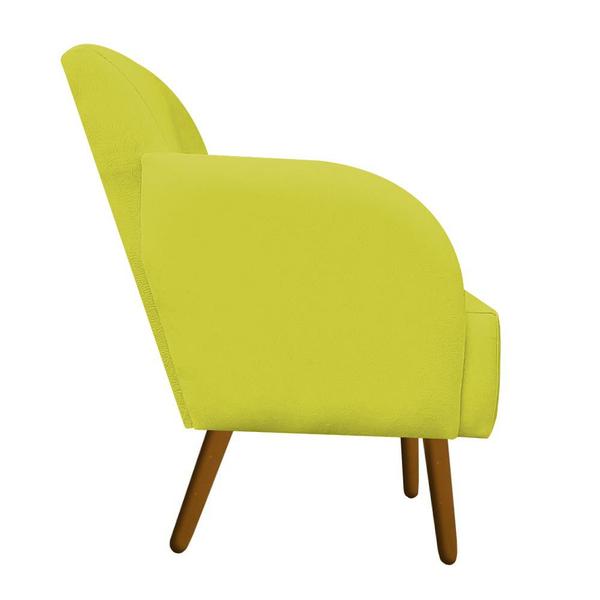 Imagem de Kit 04 Poltronas Decorativa Laura Pés Palito Suede Amarelo - D'Classe Decor