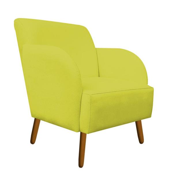 Imagem de Kit 04 Poltronas Decorativa Laura Pés Palito Suede Amarelo - D'Classe Decor