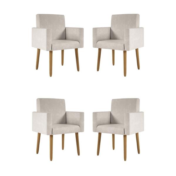 Imagem de Kit 04 Poltronas Decorativa Recepção Oferta - Balaqui Decor Bege