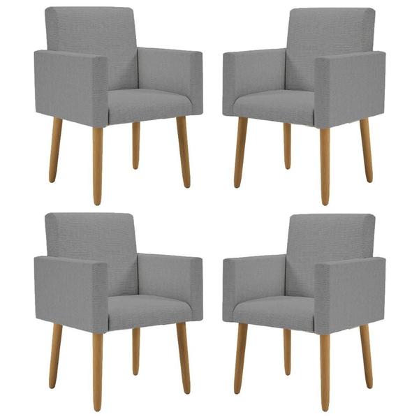 Imagem de Kit 04 Poltronas Decorativa Recepção Oferta Balaqui Linho