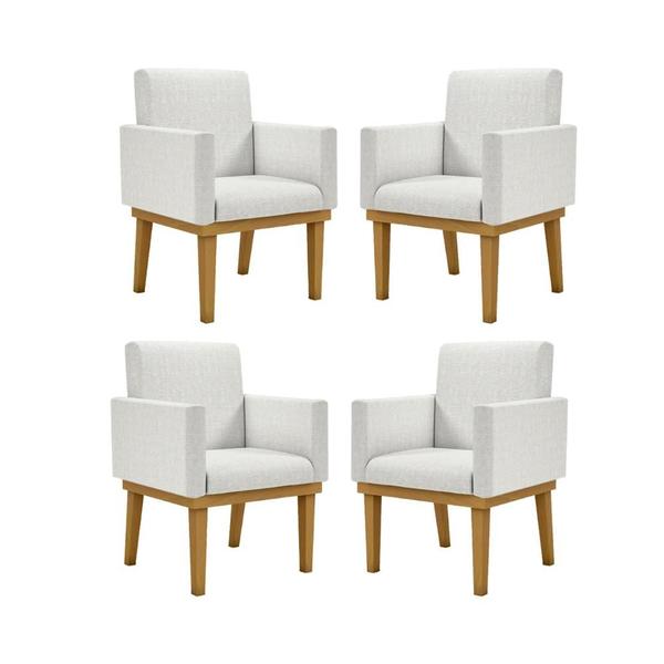 Imagem de Kit 04 Poltronas Decorativa Reforçada Oferta Balaqui Linho