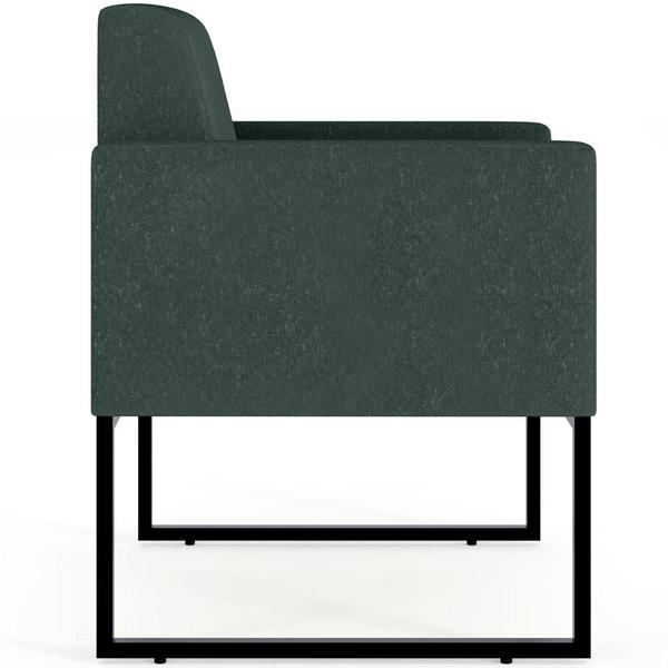 Imagem de Kit 04 Poltronas Decorativa Sala Recepção Base Fixa De Metal Helô L02 Linho Verde Musgo - Lyam Decor