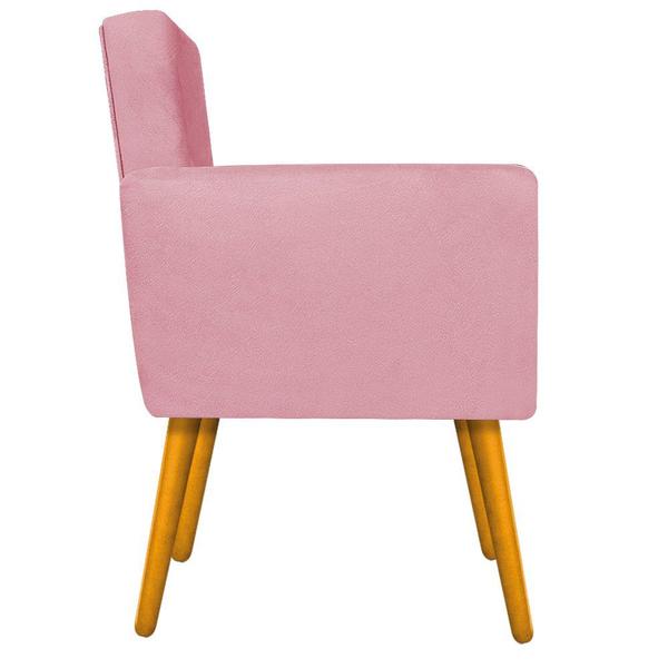 Imagem de kit 04 Poltronas Decorativas Arenzza Palito Mel Suede Rosa Bebê - DAMAFFÊ MÓVEIS