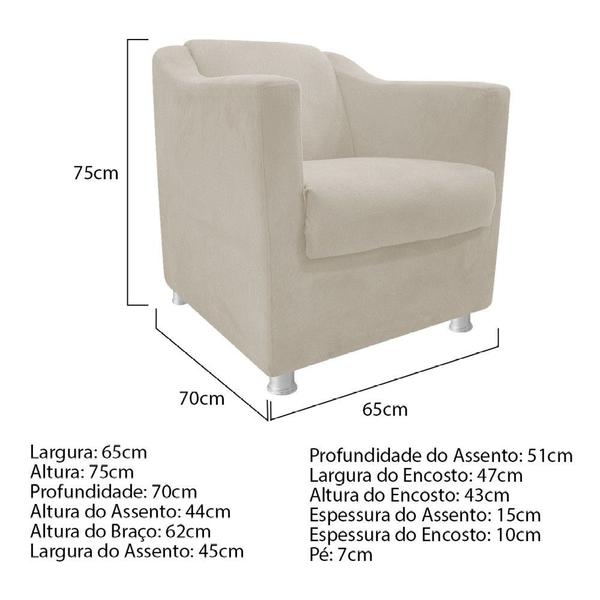 Imagem de kit 04 Poltronas Decorativas Babel Suede Bege - DAMAFFÊ MÓVEIS