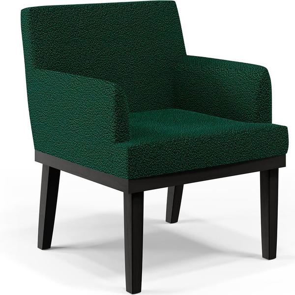 Imagem de Kit 04 Poltronas Decorativas Sala de Estar Base Preto Beatriz W01 Bouclê Verde - Lyam Decor