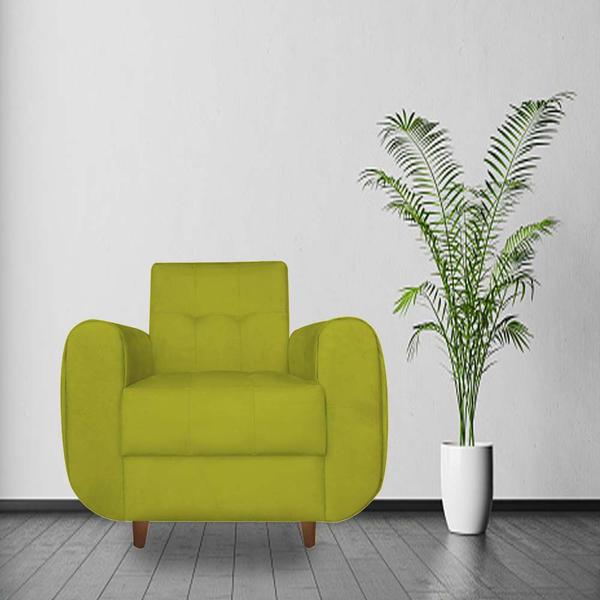 Imagem de Kit 04 Poltronas Golden Pés Palito Suede Amarelo - D'Classe Decor