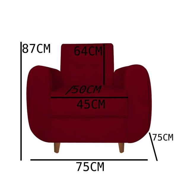 Imagem de Kit 04 Poltronas Golden Pés Palito Suede Marsala - D'Classe Decor