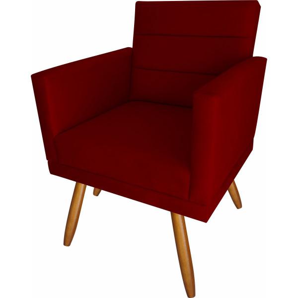 Imagem de Kit 04 Poltronas Luxo Decorativas Nina Suede Marsala