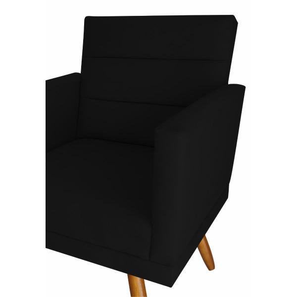 Imagem de Kit 04 Poltronas Luxo Decorativas Nina Suede Preto