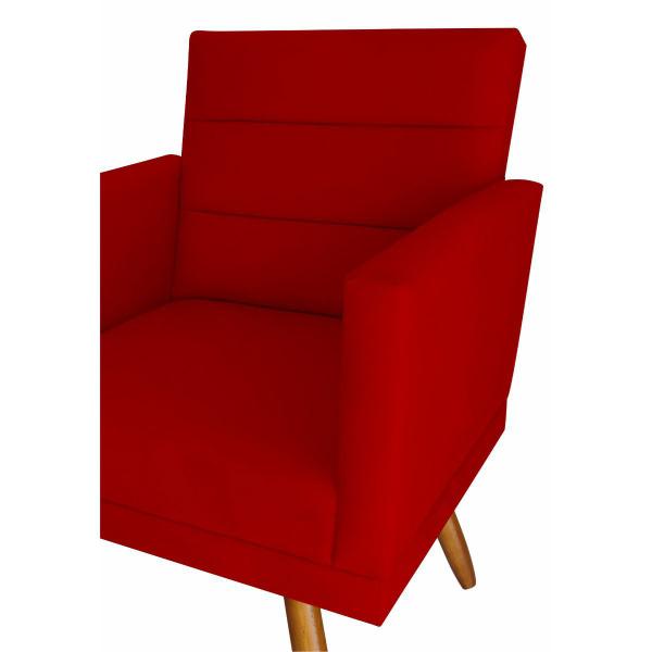 Imagem de Kit 04 Poltronas Luxo Decorativas Nina Suede Vermelho