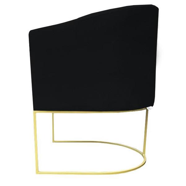 Imagem de Kit 04 Poltronas Paola Base de Ferro Sued Preto - D'Classe Decor