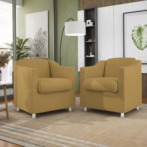 Imagem de Kit 04 Poltronas Tilla Consultório Recepção Sala Suede