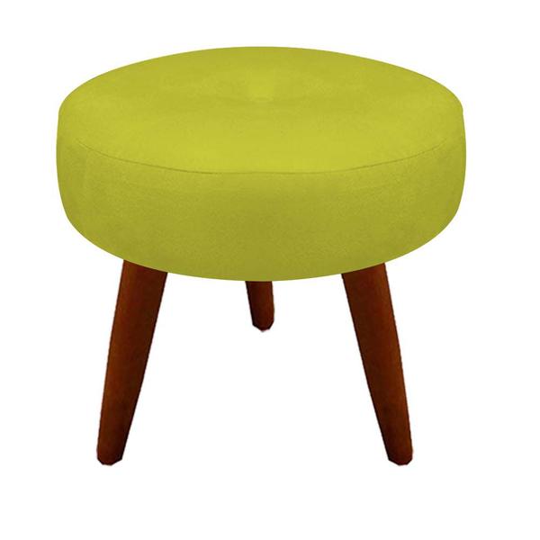 Imagem de Kit 04 Puffs Duda Decorativo Pés Palito Suede Amarelo - D'Classe Decor