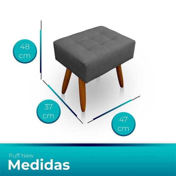 Imagem de Kit 04 Puffs Retangulares para Sala e Quarto Palito Mel Suede Escolha Sua Cor - WeD Decor