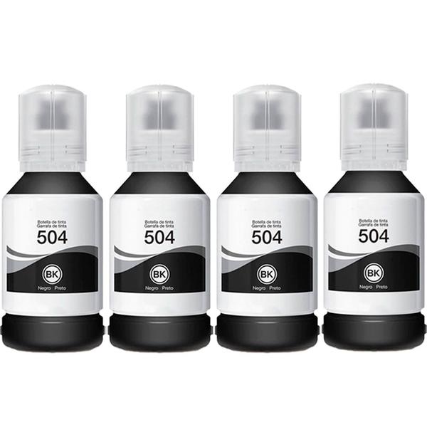 Imagem de Kit 04 Recarga de Tinta T504 504 para L6161 Preto